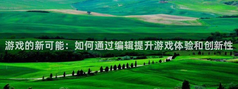 赢咖娱乐注册官方登录app：游戏的新可能：如何通过编辑提升游